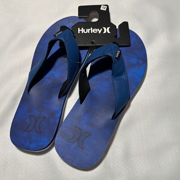 Hurley Flip Flops Mens 12 Royal Blue - Picture 1 of 3